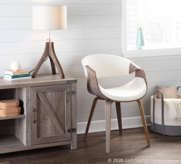 Symphony Mid Century Light GreyWhite Accent Chair 4