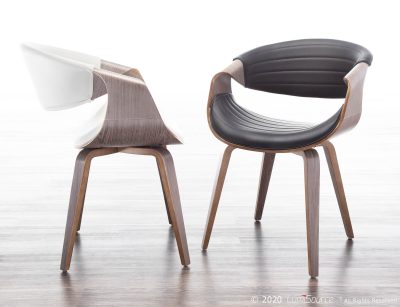 Symphony Mid-Century Light Grey/White Accent Chair