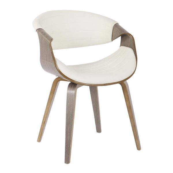 Symphony Mid Century Light GreyWhite Accent Chair 5