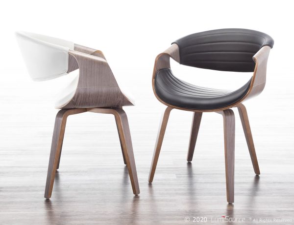 Symphony Mid Century Light GreyWhite Accent Chair
