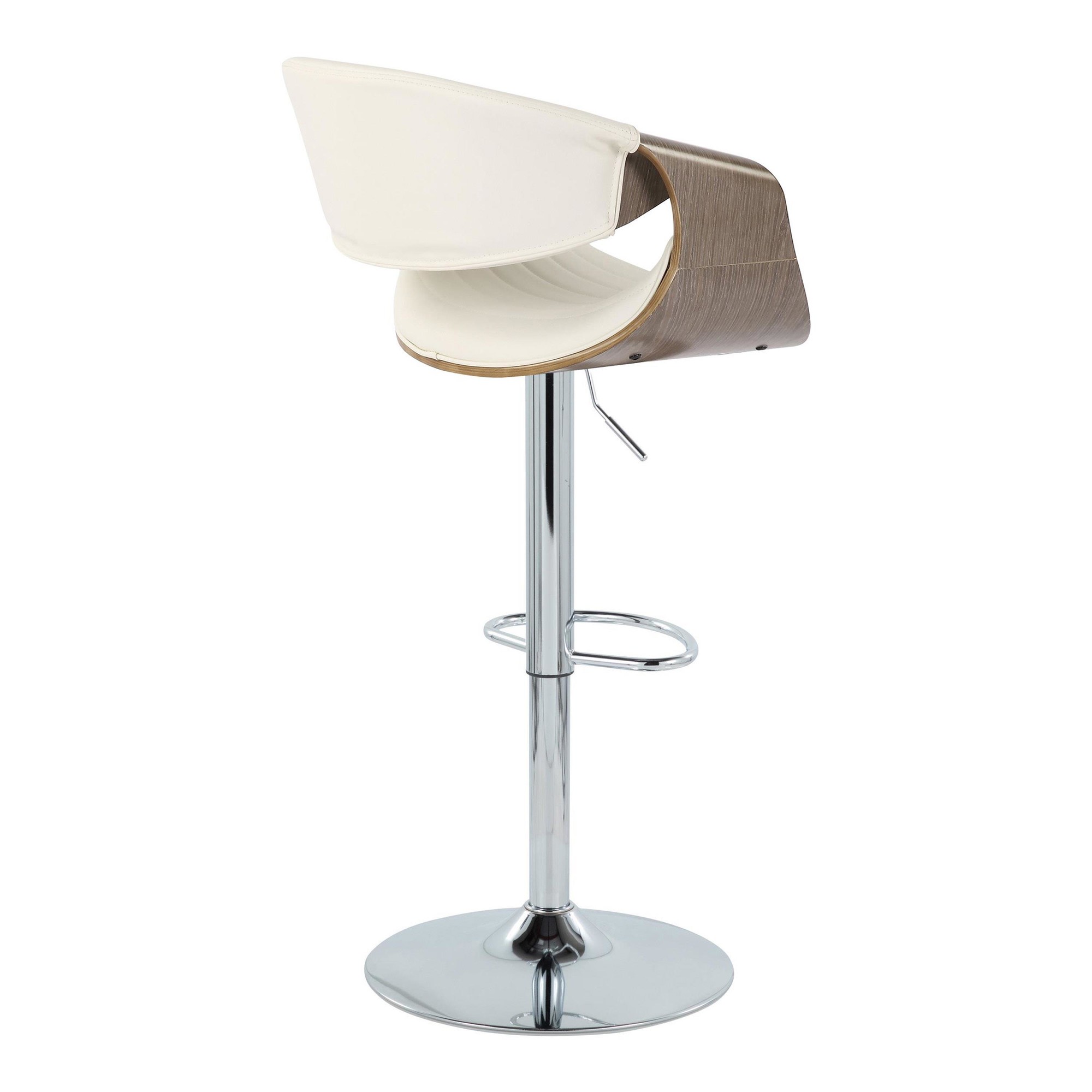 Symphony Mid-Century Modern Chrome and Wood Swivel Barstools (Set of 2) 5 Symphony Mid-Century Modern Chrome and Wood Swivel Barstools (Set of 2) - Image 5