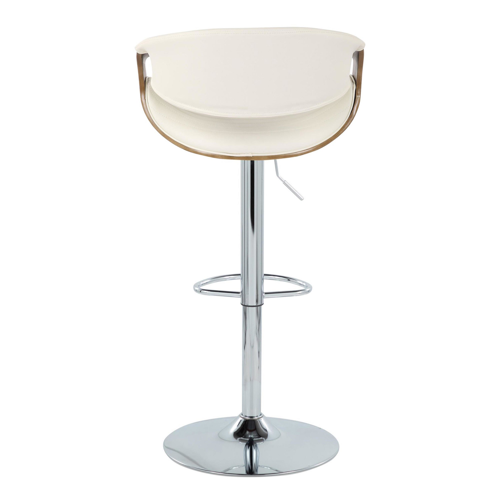 Symphony Mid-Century Modern Chrome and Wood Swivel Barstools (Set of 2) 6 Symphony Mid-Century Modern Chrome and Wood Swivel Barstools (Set of 2) - Image 6