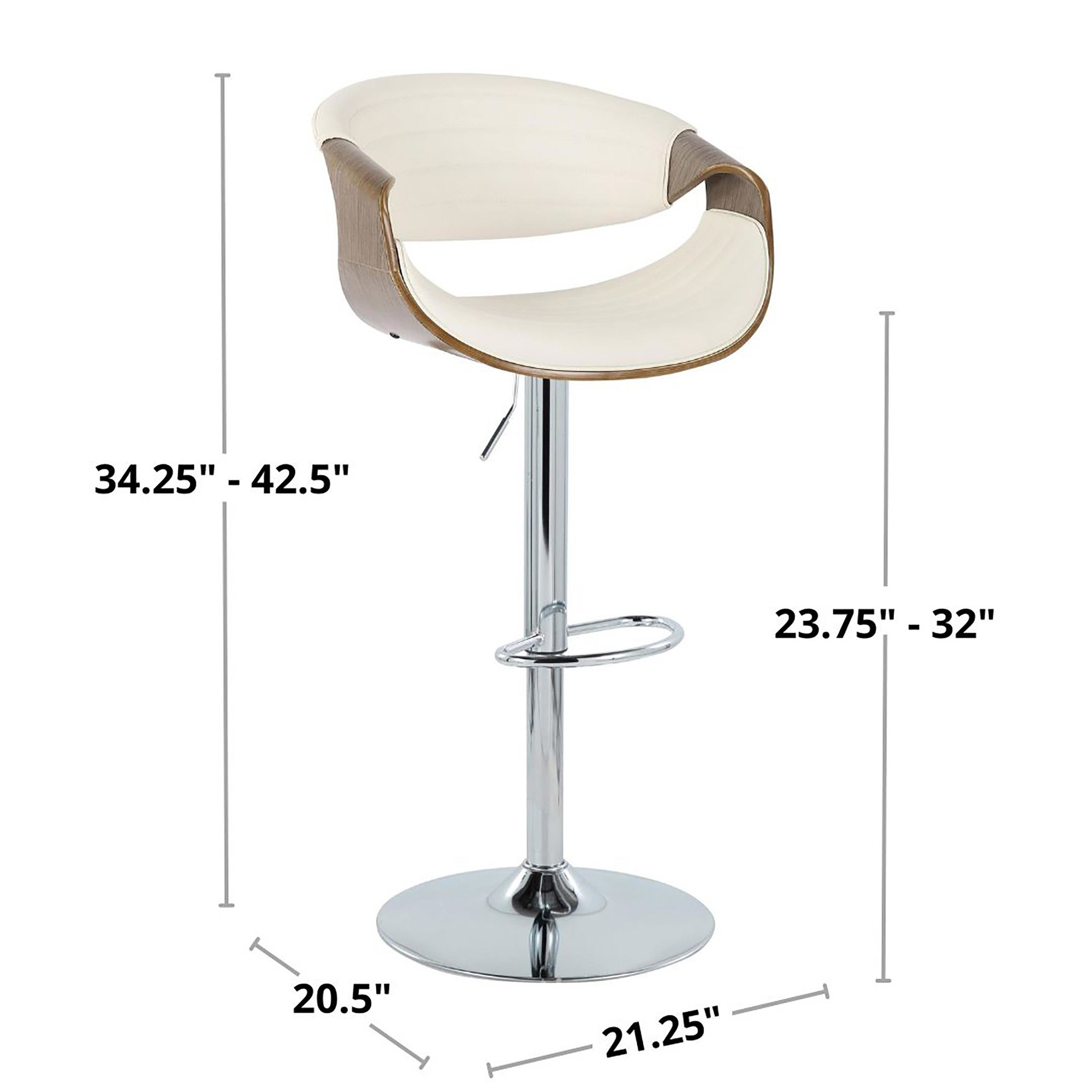 Symphony Mid-Century Modern Chrome and Wood Swivel Barstools (Set of 2) 8 Symphony Mid-Century Modern Chrome and Wood Swivel Barstools (Set of 2) - Image 8