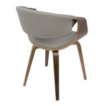 Symphony Mid-Century Modern Walnut Wood Grey Faux Leather Chair 18 Symphony Mid-Century Modern Walnut Wood Grey Faux Leather Chair