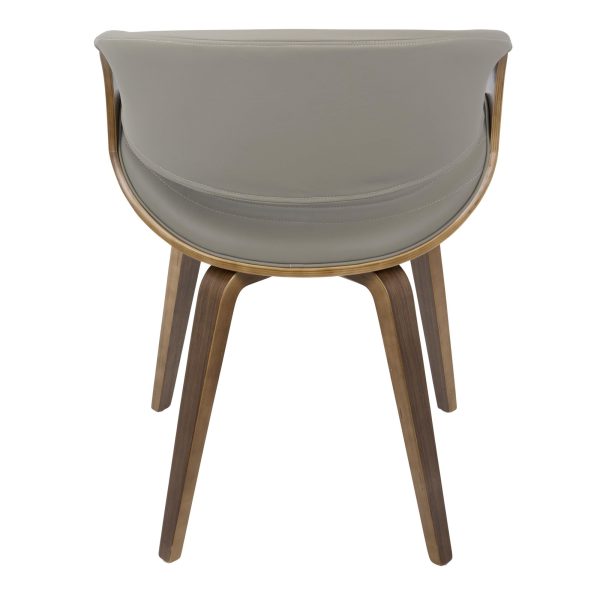 Symphony Mid Century Modern Walnut Wood Grey Faux Leather Chair 7