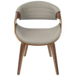Symphony Mid-Century Modern Walnut Wood Grey Faux Leather Chair 20 Symphony Mid-Century Modern Walnut Wood Grey Faux Leather Chair