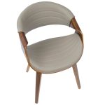 Symphony Mid-Century Modern Walnut Wood Grey Faux Leather Chair 21 Symphony Mid-Century Modern Walnut Wood Grey Faux Leather Chair