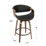 Symphony Mid-Century Modern Walnut and Grey Counter Stools 26-Inch (Set of 2) 23 Symphony Mid-Century Modern Walnut and Grey Counter Stools 26-Inch (Set of 2)