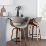 Symphony Mid-Century Modern Walnut and Grey Counter Stools 26-Inch (Set of 2) 13 Symphony Mid-Century Modern Walnut and Grey Counter Stools 26-Inch (Set of 2)