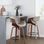 Symphony Mid-Century Modern Walnut and Grey Counter Stools 26-Inch (Set of 2) 15 Symphony Mid-Century Modern Walnut and Grey Counter Stools 26-Inch (Set of 2)