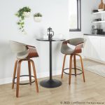 Symphony Mid-Century Modern Walnut and Grey Counter Stools 26-Inch (Set of 2) 16 Symphony Mid-Century Modern Walnut and Grey Counter Stools 26-Inch (Set of 2)