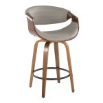 Symphony Mid-Century Modern Walnut and Grey Counter Stools 26-Inch (Set of 2) 18 Symphony Mid-Century Modern Walnut and Grey Counter Stools 26-Inch (Set of 2)