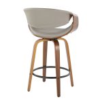 Symphony Mid-Century Modern Walnut and Grey Counter Stools 26-Inch (Set of 2) 20 Symphony Mid-Century Modern Walnut and Grey Counter Stools 26-Inch (Set of 2)
