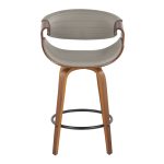 Symphony Mid-Century Modern Walnut and Grey Counter Stools 26-Inch (Set of 2) 22 Symphony Mid-Century Modern Walnut and Grey Counter Stools 26-Inch (Set of 2)
