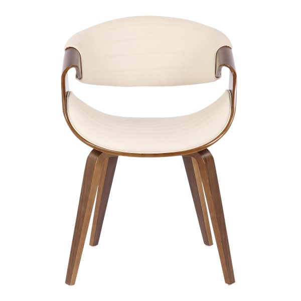 Symphony Mid Century Walnut and Cream Accent Chair 10