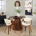 Symphony Mid-Century Walnut and Cream Accent Chair 14 Symphony Mid-Century Walnut and Cream Accent Chair