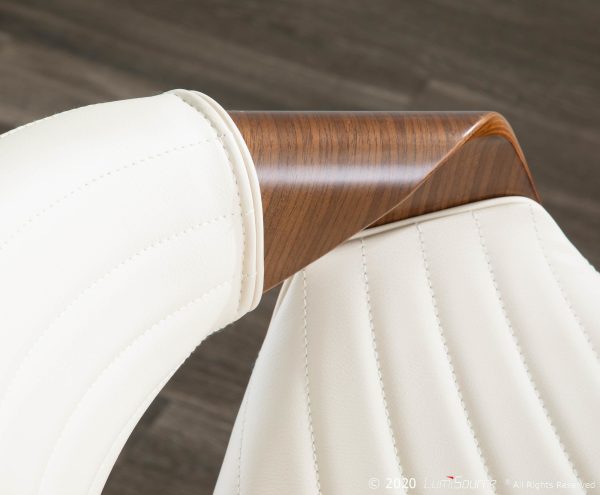 Symphony Mid Century Walnut and Cream Accent Chair 2