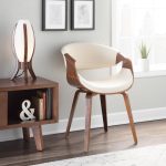 Symphony Mid-Century Walnut and Cream Accent Chair 17 Symphony Mid-Century Walnut and Cream Accent Chair
