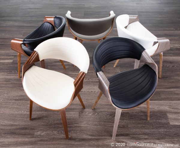 Symphony Mid Century Walnut and Cream Accent Chair 4
