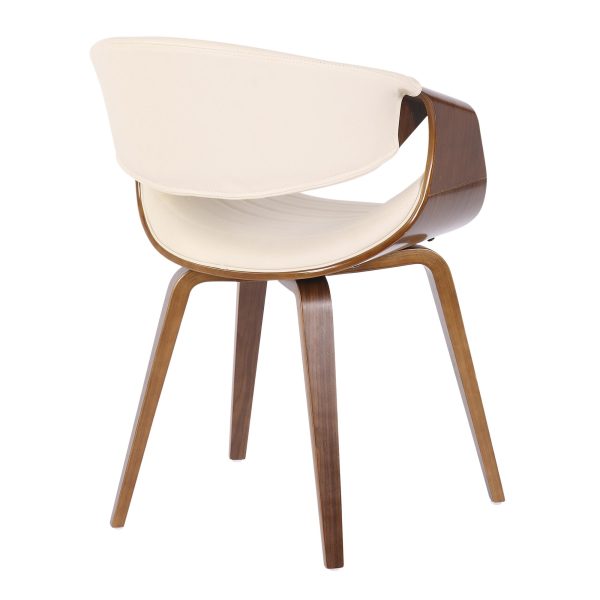 Symphony Mid Century Walnut and Cream Accent Chair 8