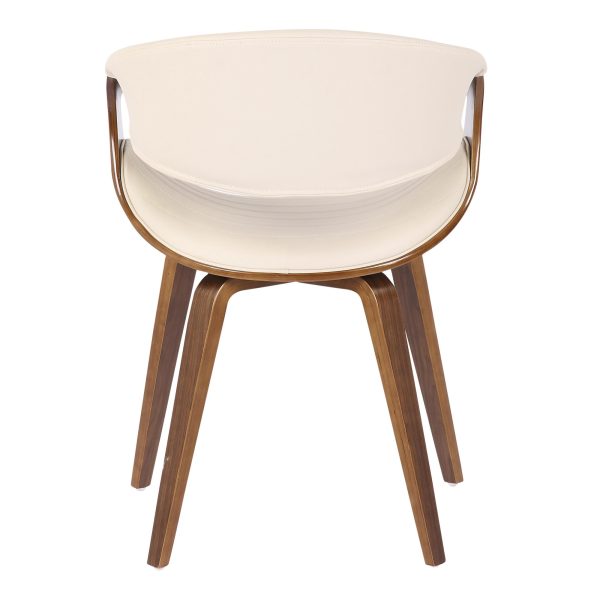 Symphony Mid Century Walnut and Cream Accent Chair 9
