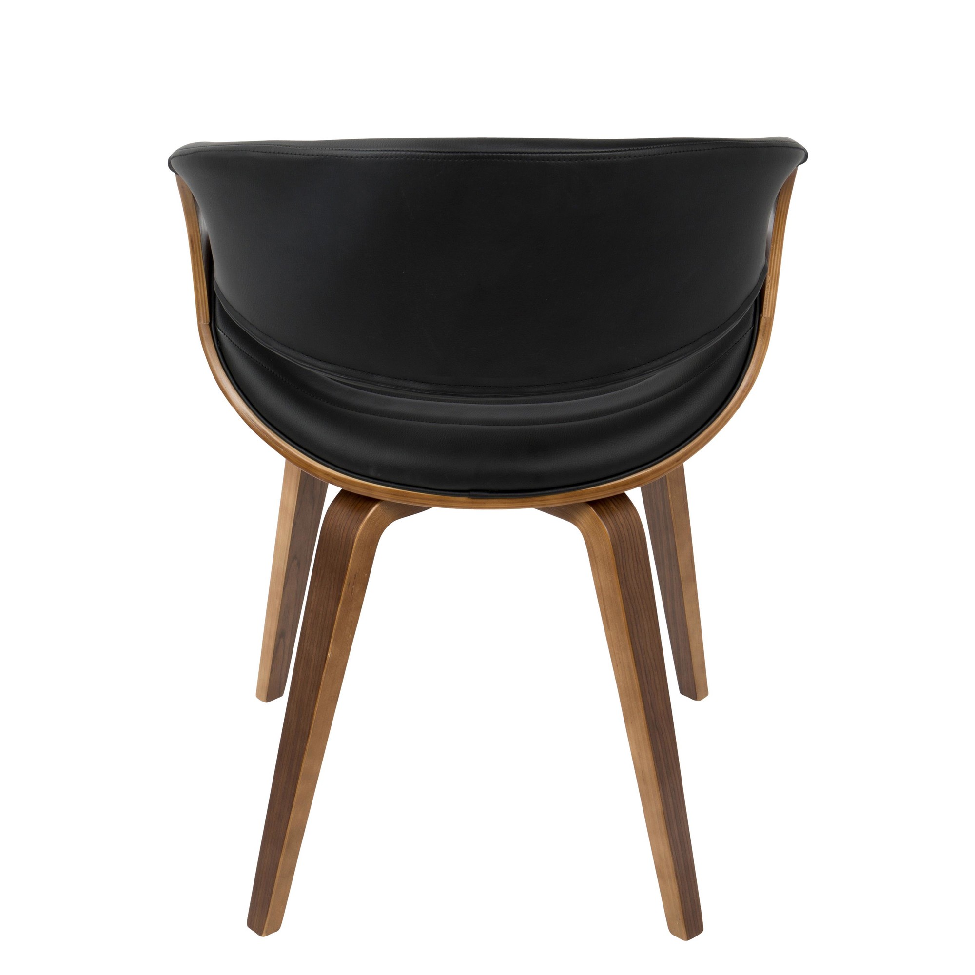 Symphony Walnut and Black Faux Leather Mid-Century Modern Chair 10 Symphony Walnut and Black Faux Leather Mid-Century Modern Chair - Image 10