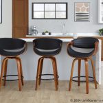 Symphony Walnut and Black Mid-Century Modern Counter Stool (Set of 2) 13 Symphony Walnut and Black Mid-Century Modern Counter Stool (Set of 2)