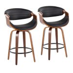 Symphony Walnut and Black Mid-Century Modern Counter Stool (Set of 2) 14 Symphony Walnut and Black Mid-Century Modern Counter Stool (Set of 2)