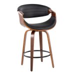Symphony Walnut and Black Mid-Century Modern Counter Stool (Set of 2) 15 Symphony Walnut and Black Mid-Century Modern Counter Stool (Set of 2)