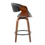 Symphony Walnut and Black Mid-Century Modern Counter Stool (Set of 2) 16 Symphony Walnut and Black Mid-Century Modern Counter Stool (Set of 2)
