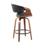 Symphony Walnut and Black Mid-Century Modern Counter Stool (Set of 2) 17 Symphony Walnut and Black Mid-Century Modern Counter Stool (Set of 2)