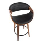 Symphony Walnut and Black Mid-Century Modern Counter Stool (Set of 2) 20 Symphony Walnut and Black Mid-Century Modern Counter Stool (Set of 2)