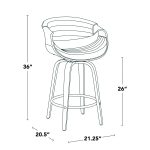 Symphony Walnut and Black Mid-Century Modern Counter Stool (Set of 2) 21 Symphony Walnut and Black Mid-Century Modern Counter Stool (Set of 2)