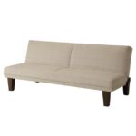 Tan Microfiber Adjustable Futon Sofa Bed for Small Spaces 6 Tan Microfiber Adjustable Futon Sofa Bed for Small Spaces