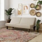 Tan Microfiber Adjustable Futon Sofa Bed for Small Spaces 9 Tan Microfiber Adjustable Futon Sofa Bed for Small Spaces