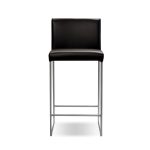 TATE Black Leatherette Counter Stool Brushed Steel Frame 7 TATE Black Leatherette Counter Stool Brushed Steel Frame