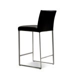 TATE Black Leatherette Counter Stool Brushed Steel Frame 9 TATE Black Leatherette Counter Stool Brushed Steel Frame