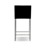 TATE Black Leatherette Counter Stool Brushed Steel Frame 10 TATE Black Leatherette Counter Stool Brushed Steel Frame