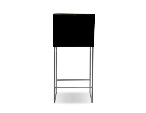 TATE Black Leatherette Counter Stool Brushed Steel Frame 4 2