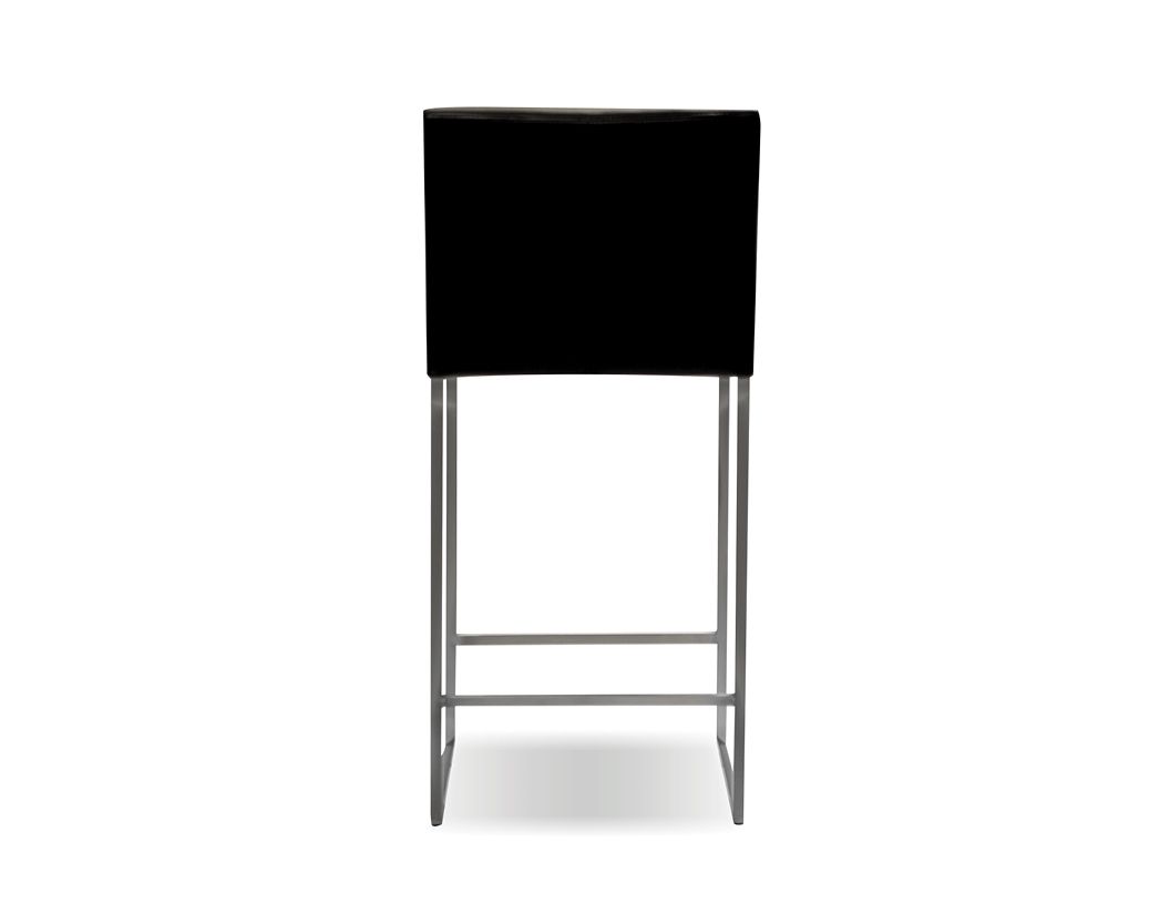 TATE Black Leatherette Counter Stool Brushed Steel Frame 5 TATE Black Leatherette Counter Stool Brushed Steel Frame - Image 5