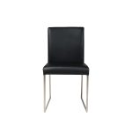 TATE Black Leatherette Dining Chair Brushed Steel Base 5 TATE Black Leatherette Dining Chair Brushed Steel Base