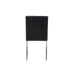 TATE Black Leatherette Dining Chair Brushed Steel Base 6 TATE Black Leatherette Dining Chair Brushed Steel Base