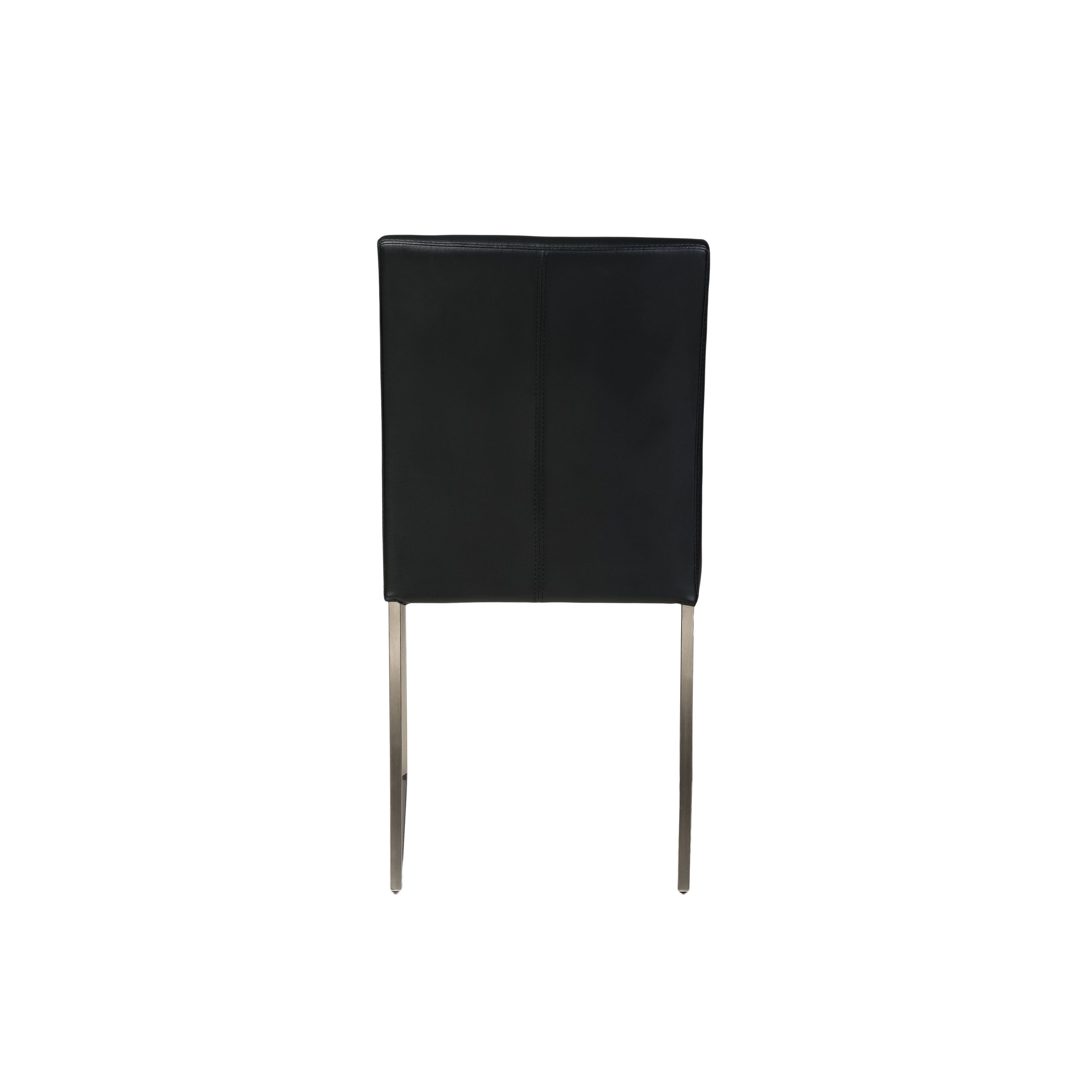 TATE Black Leatherette Dining Chair Brushed Steel Base 3 TATE Black Leatherette Dining Chair Brushed Steel Base - Image 3