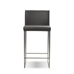 TATE Grey Leatherette Brushed Steel Counter Stool 7 TATE Grey Leatherette Brushed Steel Counter Stool
