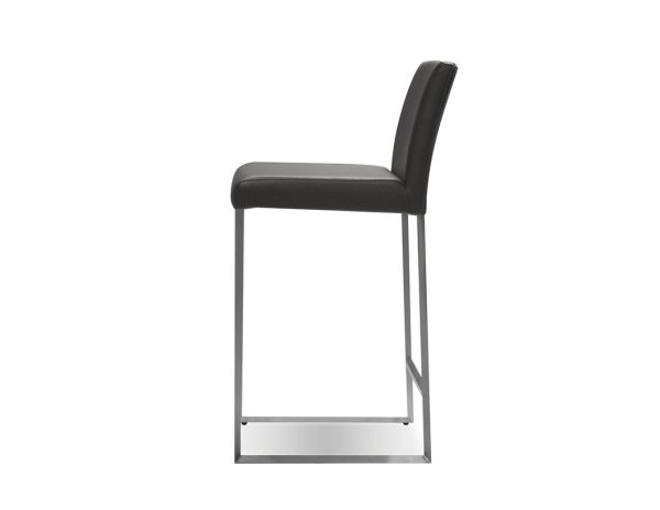 TATE Grey Leatherette Brushed Steel Counter Stool 2 2