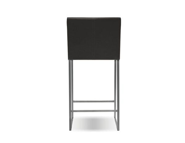 TATE Grey Leatherette Brushed Steel Counter Stool 4 2