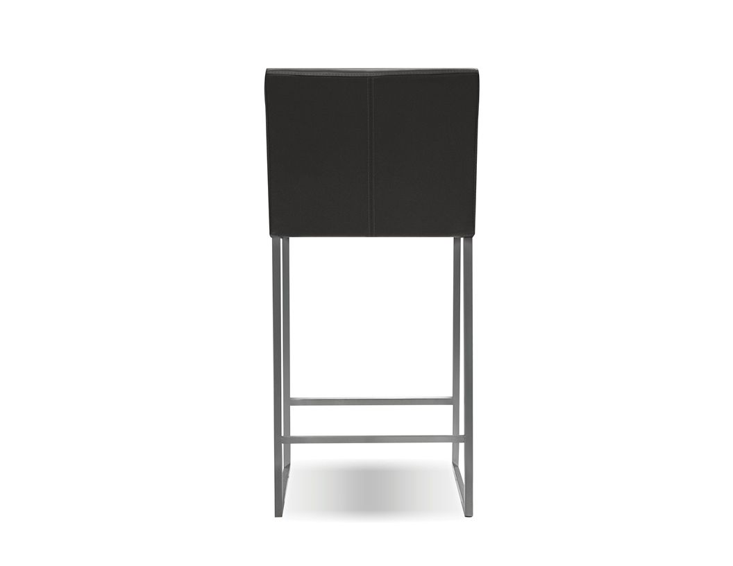 TATE Grey Leatherette Brushed Steel Counter Stool 5 TATE Grey Leatherette Brushed Steel Counter Stool - Image 5