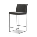 TATE Grey Leatherette Brushed Steel Counter Stool 6 TATE Grey Leatherette Brushed Steel Counter Stool