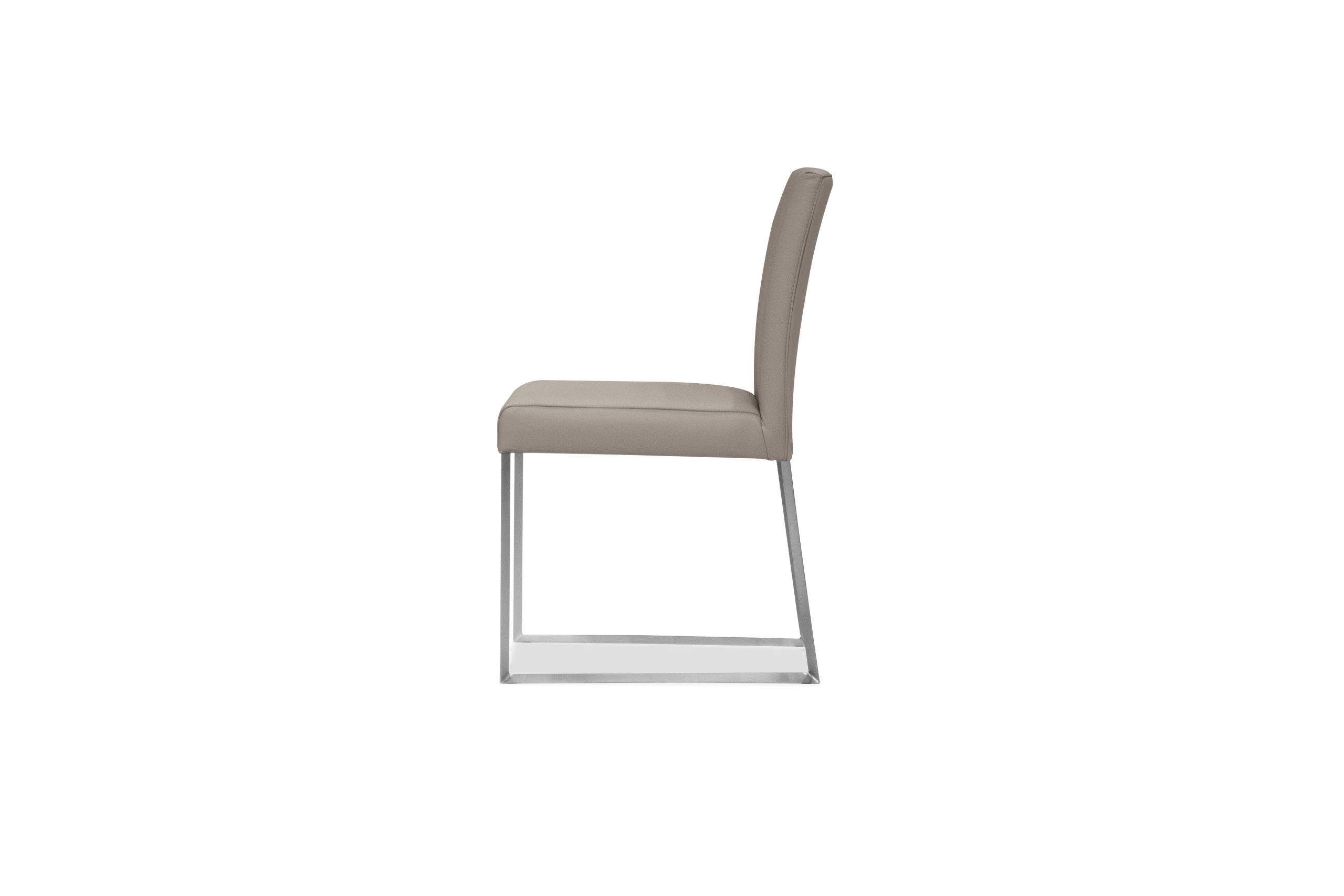 TATE Pewter Leather Dining Chairs Brushed Steel Base 3 TATE Pewter Leather Dining Chairs Brushed Steel Base - Image 3