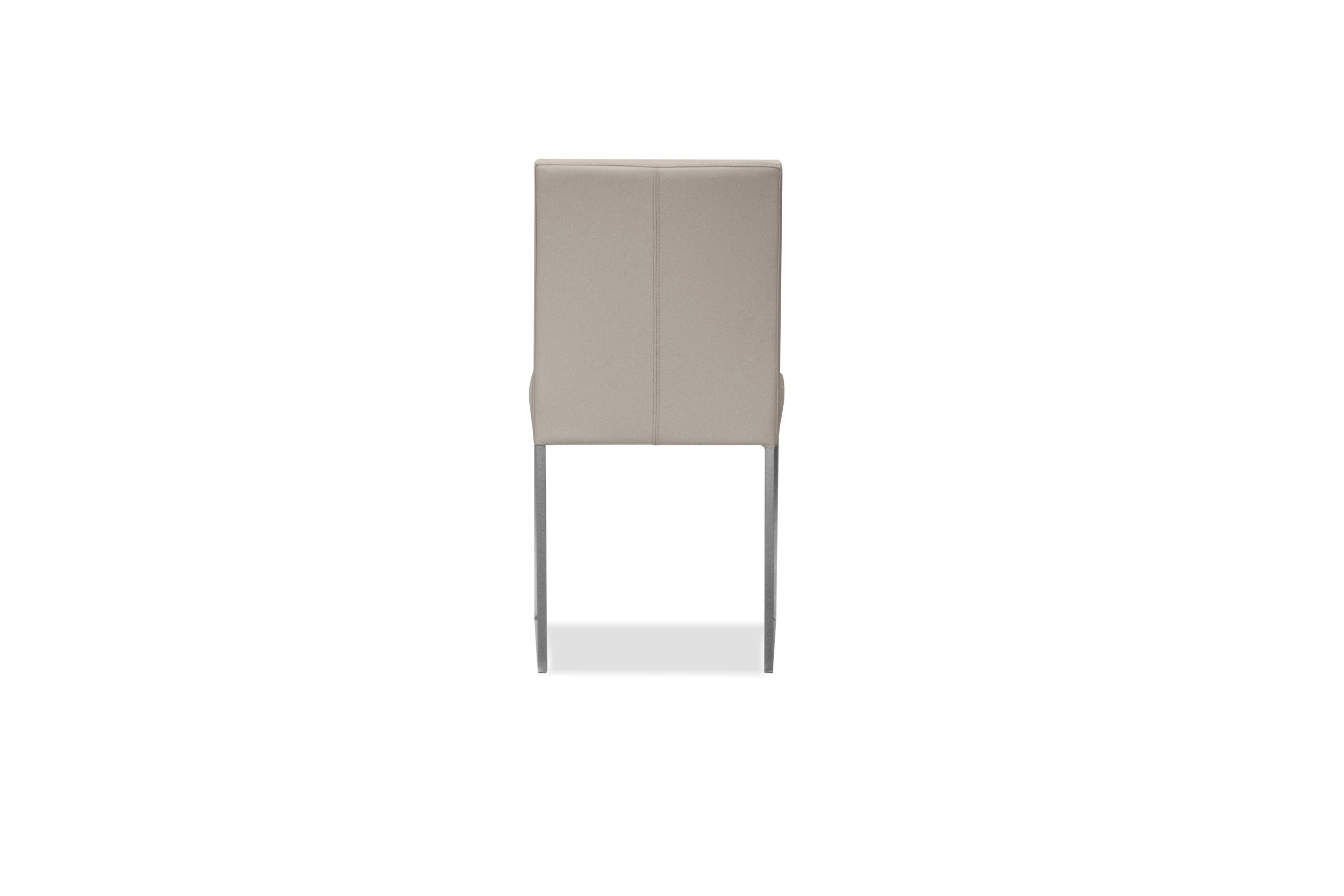 TATE Pewter Leather Dining Chairs Brushed Steel Base 5 TATE Pewter Leather Dining Chairs Brushed Steel Base - Image 5